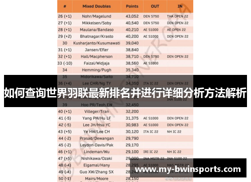如何查询世界羽联最新排名并进行详细分析方法解析
